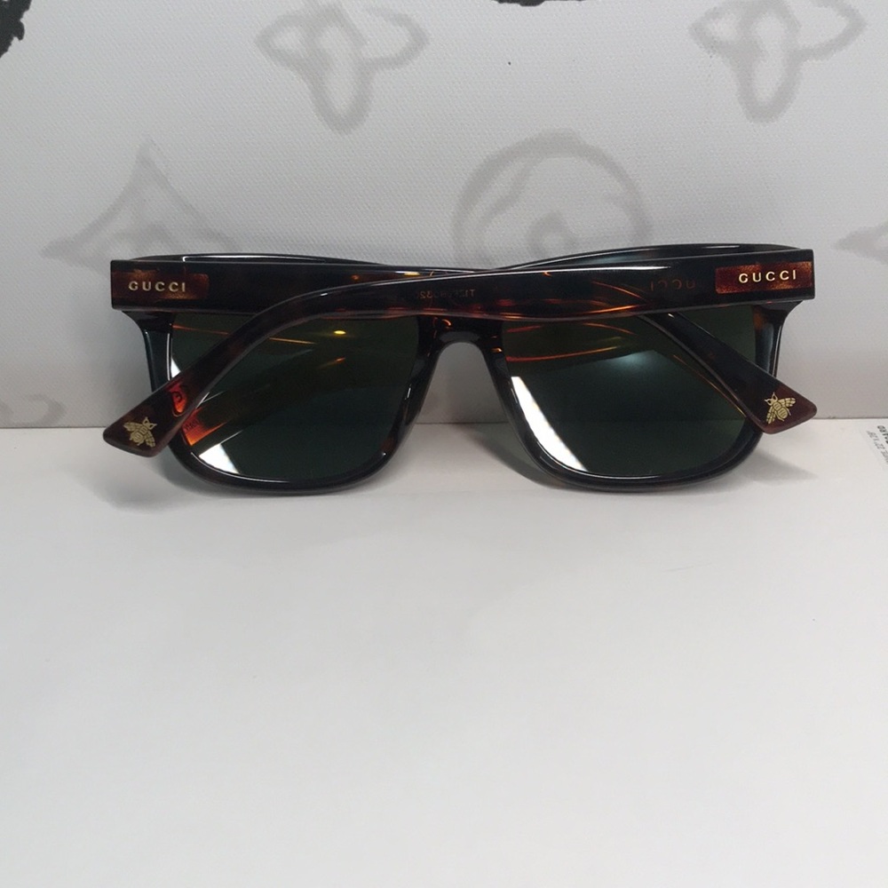 Gucci Tortoise Shell Sunglasses with Green Lenses GG0158SN 002 - Picture 12 of 14